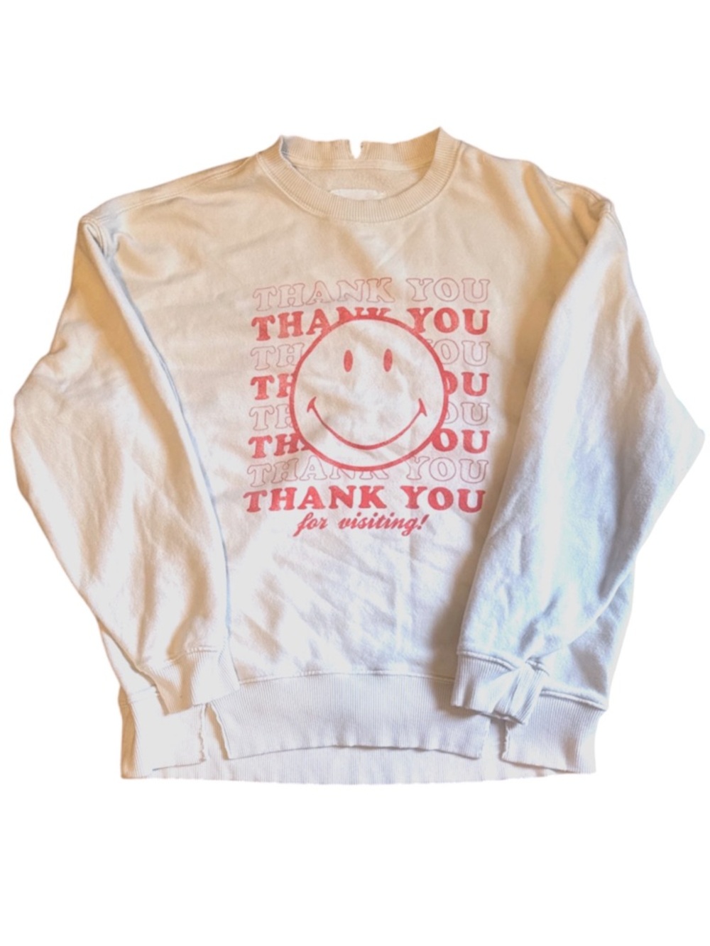 aerie Cream Crewneck Sweatshirt with Subtle Black Logo I